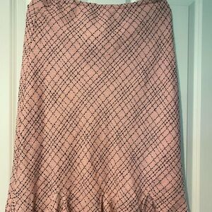 Sunny Leigh Vintage Pink and Black Patterned Midi Women’s Skirt Sz 14